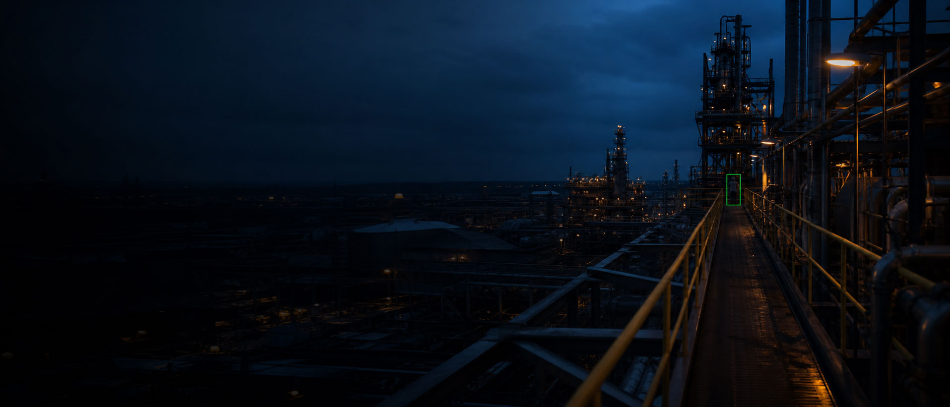 Industrial facility at blue hour